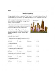 English Worksheet: The Windy City  