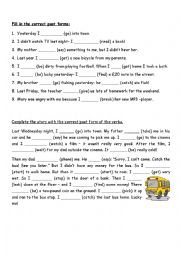 English Worksheet: Past  Tense