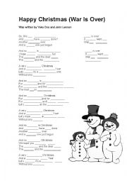 English Worksheet: CHRISTMAS SONG ACTIVITY