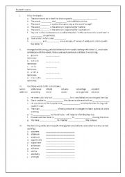 English Worksheet: Testing words beginning with letter A