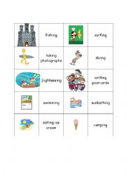 English Worksheet: Holiday activities