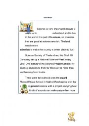 English Worksheet: Science Project