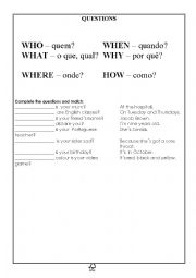 English Worksheet: Making questions