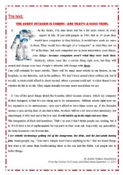 Useful Reading Comprehension task : ROOMBA ROBOT. Unit 3 lesson 1. 4th Tunisian students