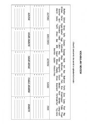 English Worksheet: Vocabulary Review 2