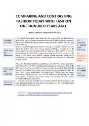 WRITING AN ESSAY: COMPARE AND CONTRAST FASHION