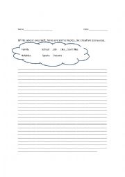 English Worksheet: Tell me about you