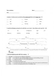 Time vocabulary worksheet