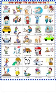 EVERYDAY  LIFE ACTION VERBS 1