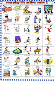 EVERYDAY  LIFE ACTION VERBS 2