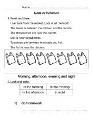 English Worksheet: preposition and time