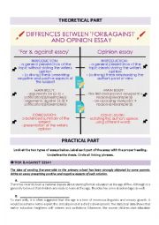 English Worksheet: DIFFERENCES BETWEEN ESSAYS