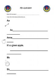 English Worksheet: Tracing the Letters