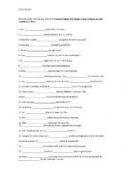 English Worksheet: Verb tenses 