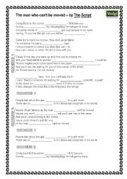 English Worksheet: The Script - The man who cant be moved