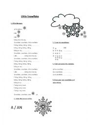 English Worksheet: Little Snowflake