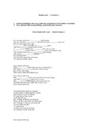 English Worksheet: From Sarah with love- a song
