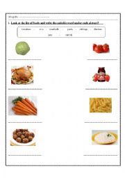 English Worksheet: foods
