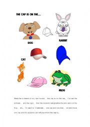 English Worksheet: The cap is on the animal 