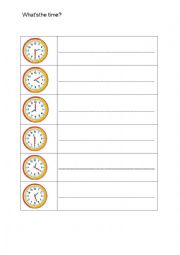 English Worksheet: Whats the time?