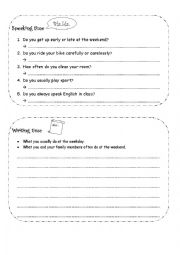 English Worksheet: Speaking and Writing