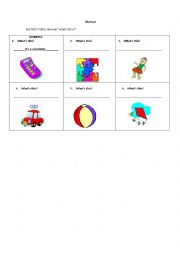 English Worksheet: whats this? - My toys