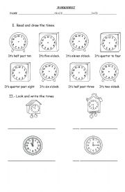 English Worksheet: THE TIME