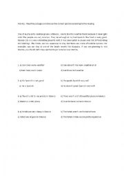 English Worksheet: My vacations