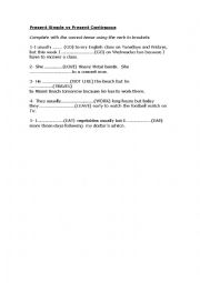 English Worksheet: Present simple vs. present continuous