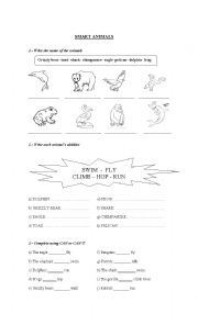 English Worksheet: Smart Animals