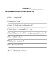 English Worksheet: Crime scene