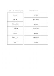 English Worksheet: Days of the week