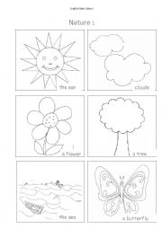 English Worksheet: NATURE - Vocabulary sheet with pictures