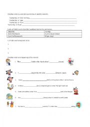 English Worksheet: Past continuos 