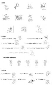 English Worksheet: can / cant 