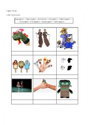 English Worksheet: Puppet Terms