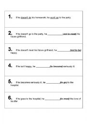 English Worksheet: 1st conditional (if...will)