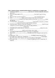 English Worksheet: Tenses