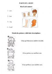 English Worksheet: Parts of a body