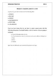 English Worksheet: Talking about a city