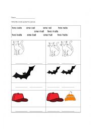 English Worksheet: At Short A words