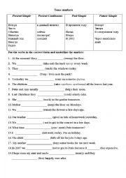 English Worksheet: Grammar tenses