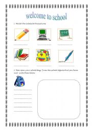 English Worksheet: Welcome to School