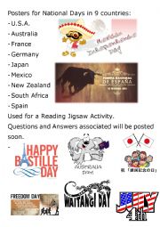 Reading Jigsaw - National Day around the World Posters - Part 1 of 4