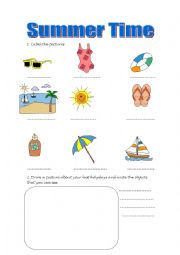 English Worksheet: Summer time 