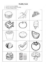 English Worksheet: Healthy foods