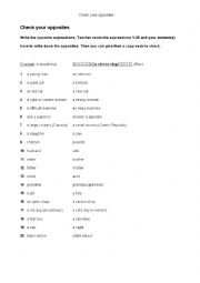 English Worksheet: Check your opposites elementary