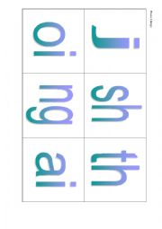 English Worksheet: Phase 3 phonics bingo