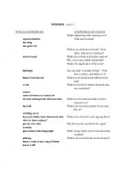 English Worksheet: Witness Movie Questions and Vocabulary