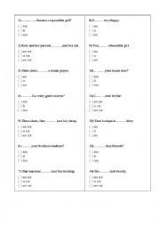 English Worksheet: Practicing verb to be - Simple Present
